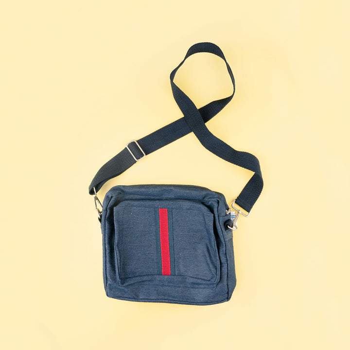 Handcrafted Upcycled Denim Crossbody Unisex Sling Bag