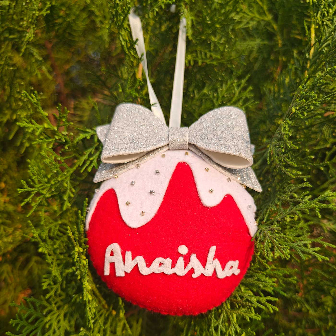 Personalized Felt Ornaments For Christmas Tree Decoration | Set Of 2