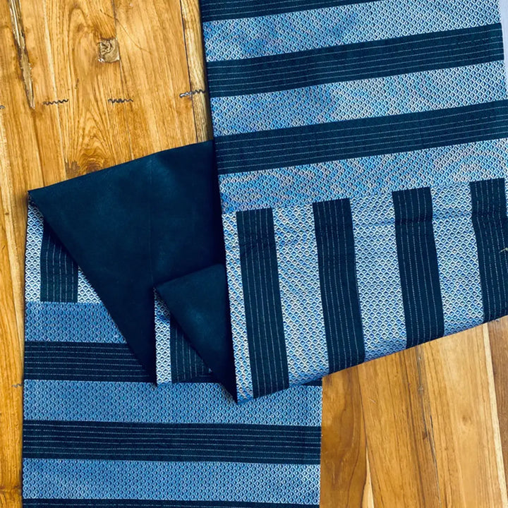Handmade Stripe Design Khunn Fabric Cotton Table Runner | 12 x 60 Inch