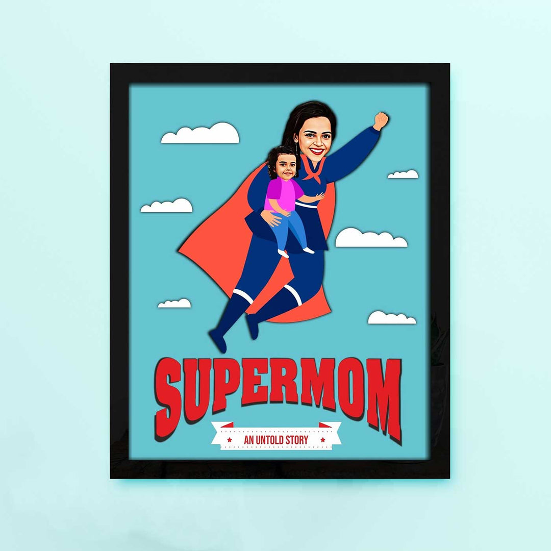 Photo Personalized Supermom Theme Framed Decorative Plaque For Mothers