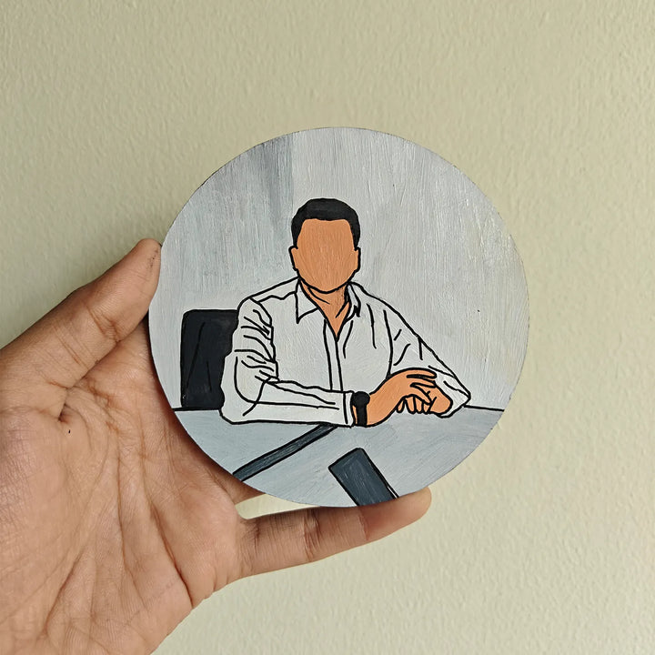 Photo Personalized Hand-Painted Professional Dad Theme MDF Wood Fridge Magnet