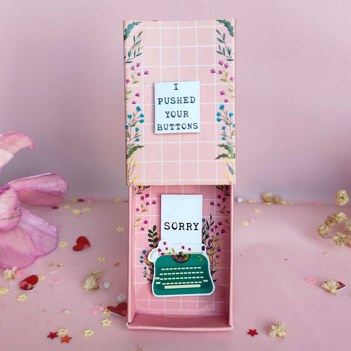 Typewriter Sorry Message Fridge Magnet