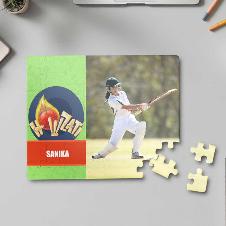 Photo Personalized Cricket Buzz Theme Acrylic Puzzle