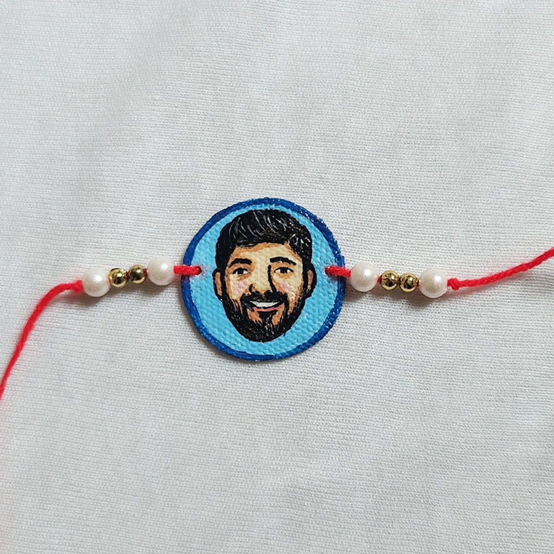 Photo Personalized Hand-Painted Round Caricature Rakhi