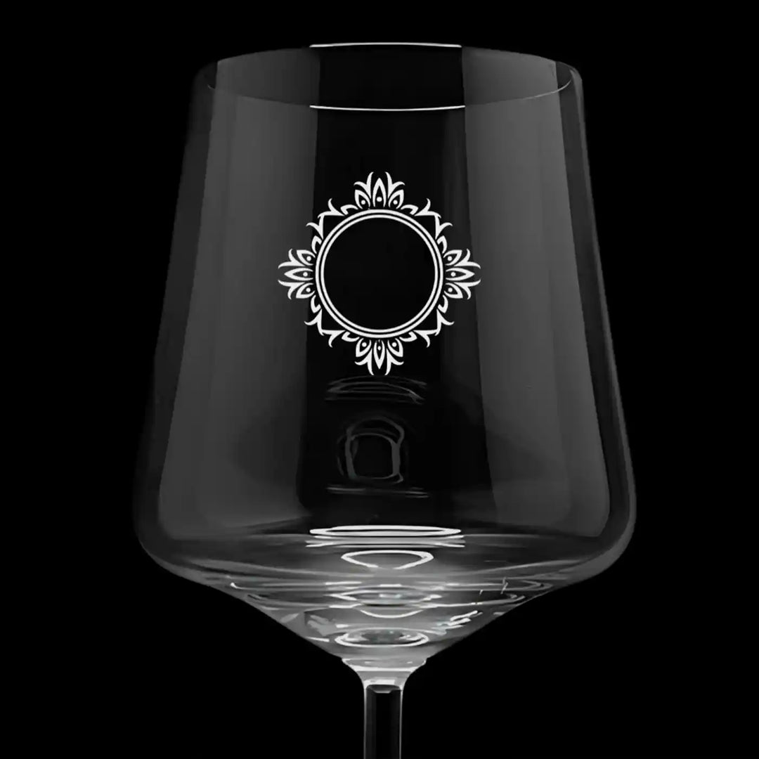 Personalized Engraved Monogram Design Wine Glass | 435 ML