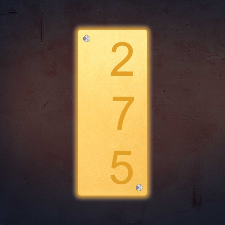 Personalized Laser Cut Minimalist Design Steel Vertical Name Plate