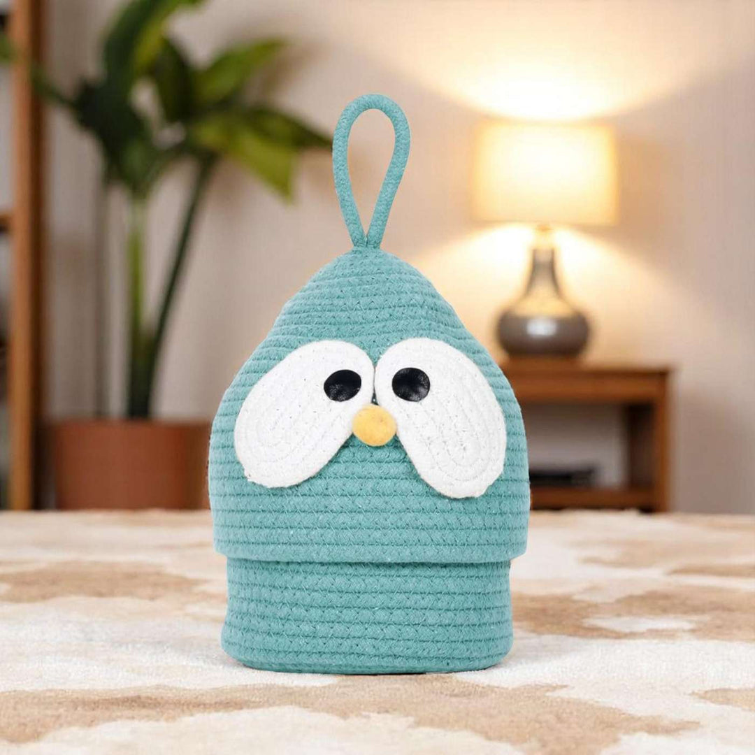 Cute Multipurpose Coil Basketry Handmade Foldable Cotton Rope Baskets For Kids