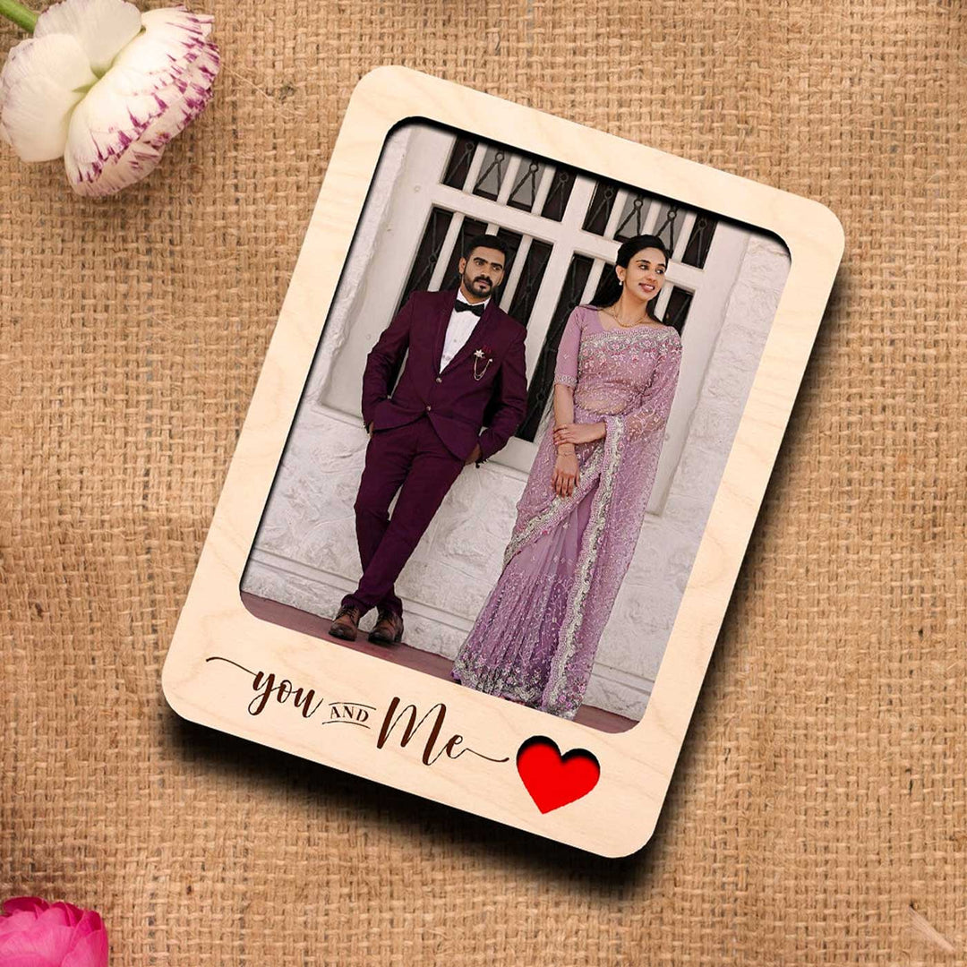 Photo Personalized Printed "You & Me" Wooden Fridge Magnet