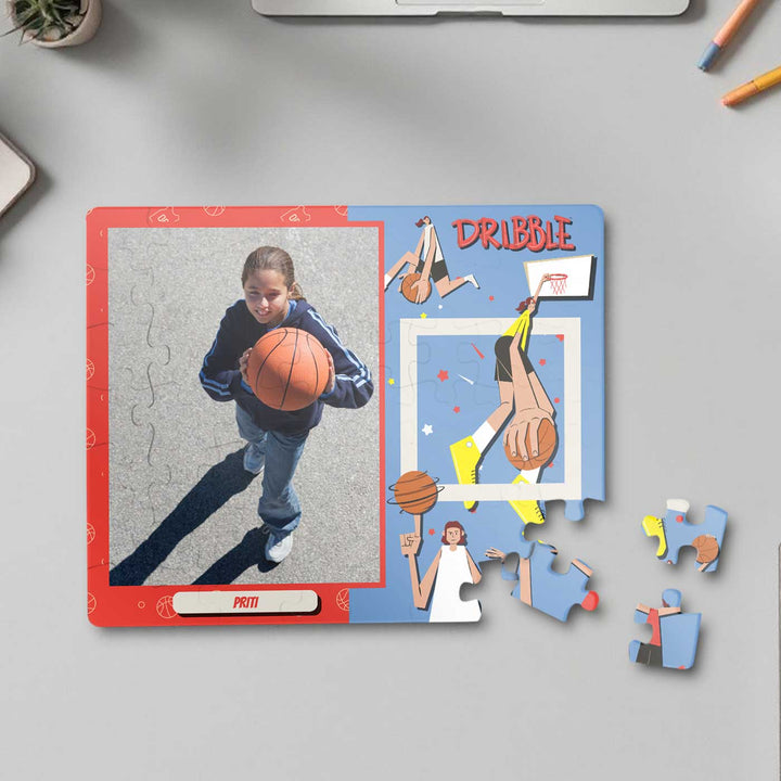 Photo Personalized Basketball Girl Theme Acrylic Puzzle