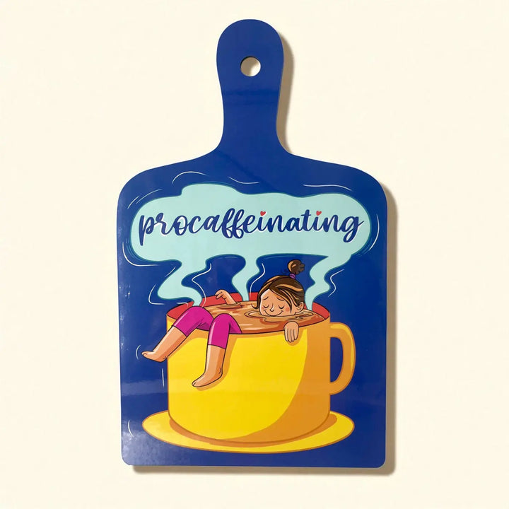 Printed Coffee Theme "Procaffeinating" MDF Wood Wall Decor