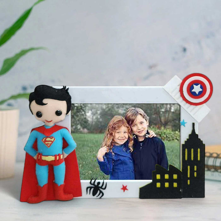 Personalized Superman Superhero Theme Felt Photo Frame