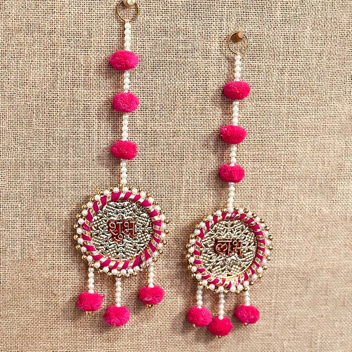 Handmade Tejasvi Shubh Labh Metal Decorative Plaque