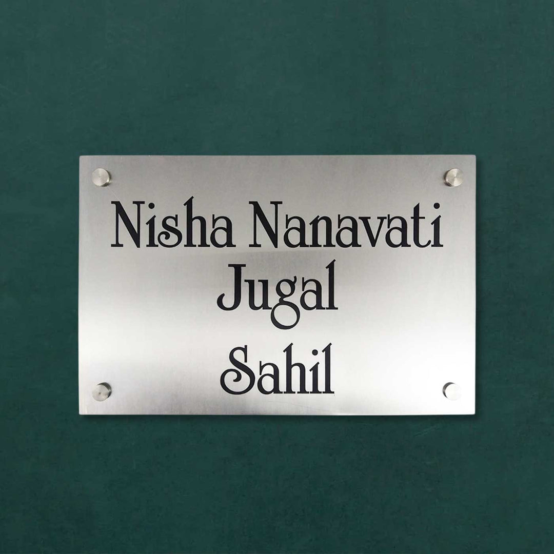 Personalized Engraved Minimalist Stainless Steel Name Plate