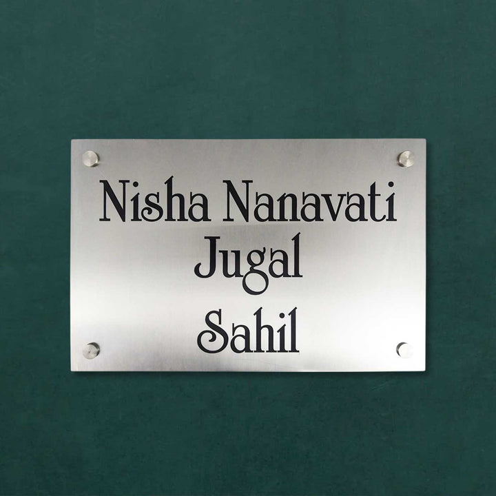 Personalized Engraved Minimalist Stainless Steel Name Plate