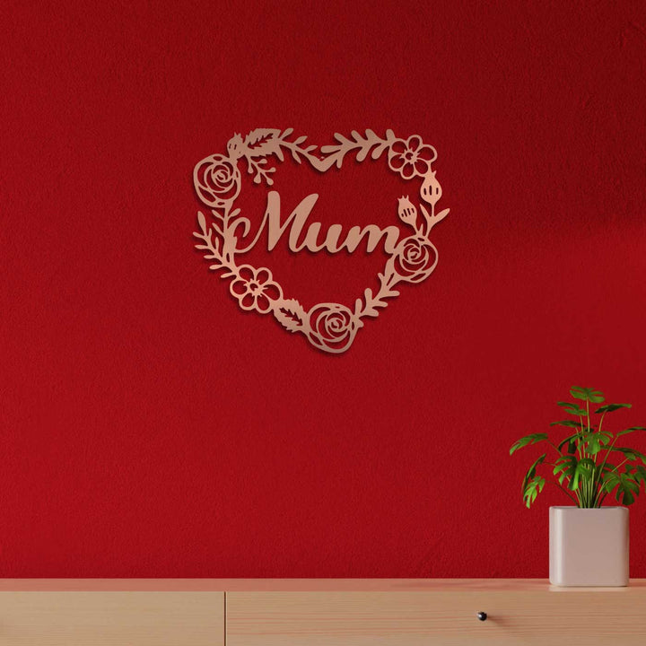 Customized Handmade Laser Cut Floral Heart Theme Metal Decorative Plaque