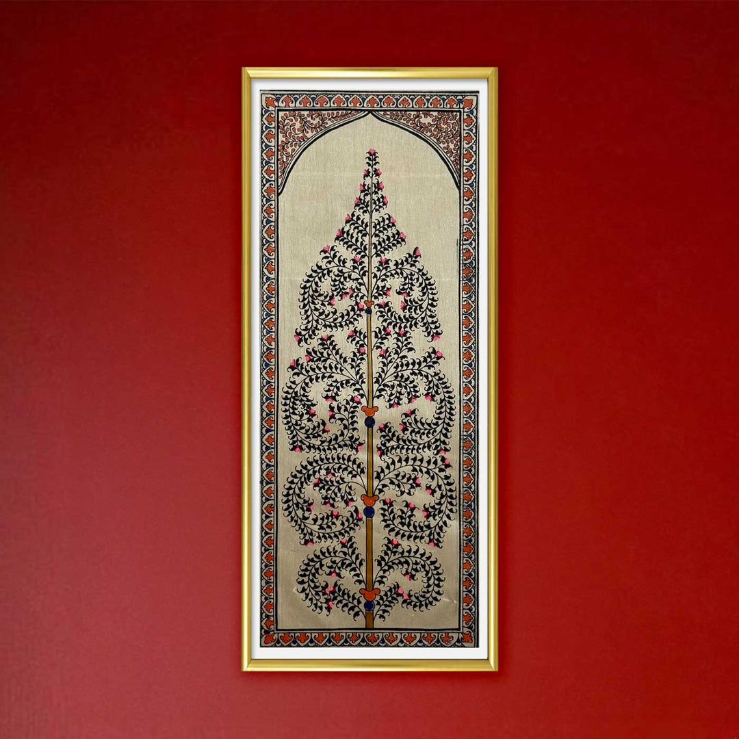16 X 6 Inch | Handmade Tussar Silk Tree Of Life Painting