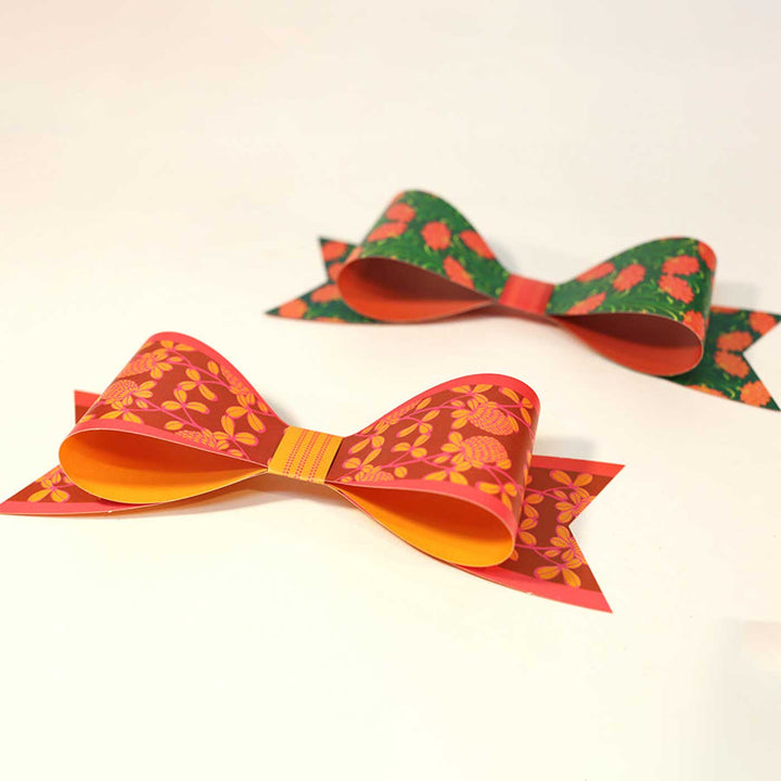 Handmade Printed Paper Bows DIY Kit | Set Of 12