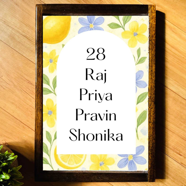 Floraison Vintage Personalized Resin Wooden Frame Name Plate
