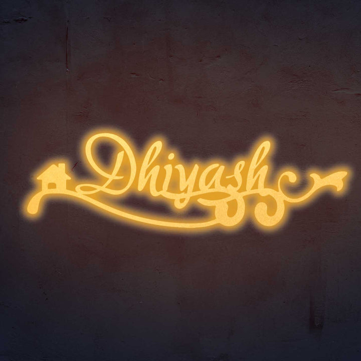 Personalized Laser Cut Wavy Design Steel Name Plate