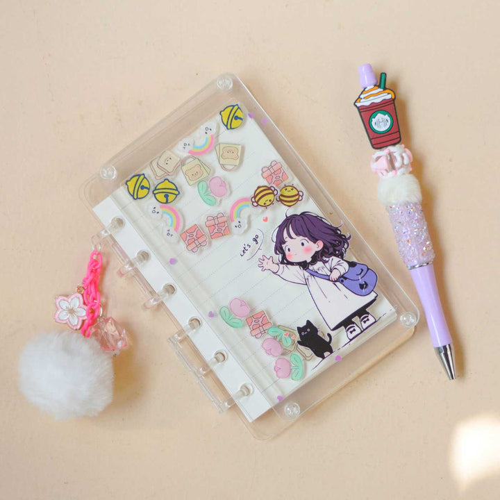 "Pastel Girl" Themed Diary & Pen Stationery Set For Kids