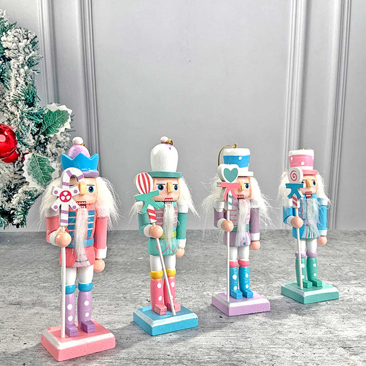 Candy Themed Nutcrackers Wooden Decor For Christmas Table Decoration | Set Of 4