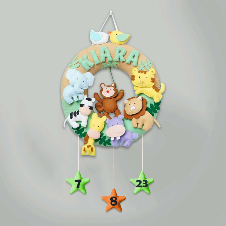 Personalized Felt Jungle Theme Kids Nameplate