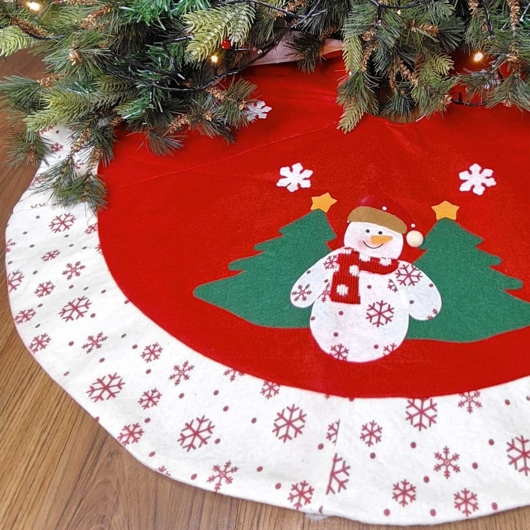 Personalized Handmade Snowman Wonderland Tree Skirt | 42 Inches