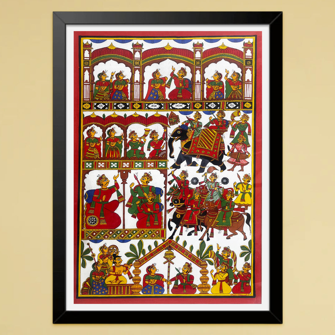 22 X 15 Inch | Marrige of Pabuji Paper Phad Painting