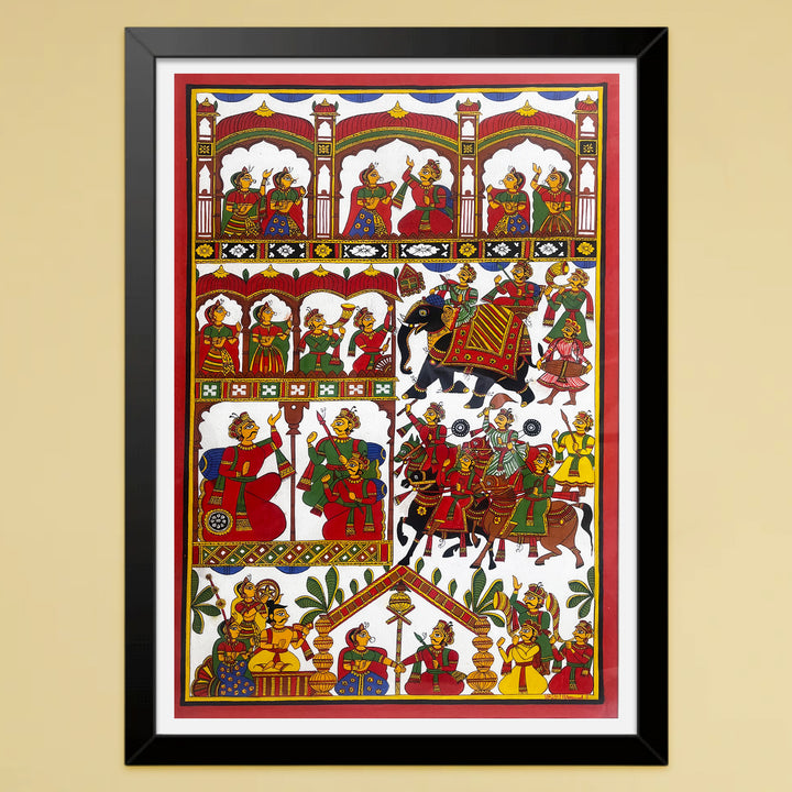 22 X 15 Inch | Marrige of Pabuji Paper Phad Painting