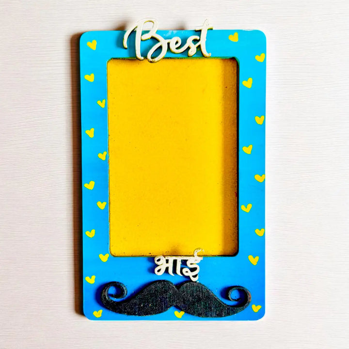 Hand-Painted "Best Bhai" MDF Wood Fridge Magnet