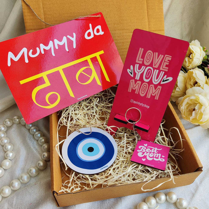 Handmade "Love you Mom" Hamper For Mothers | Set of 4