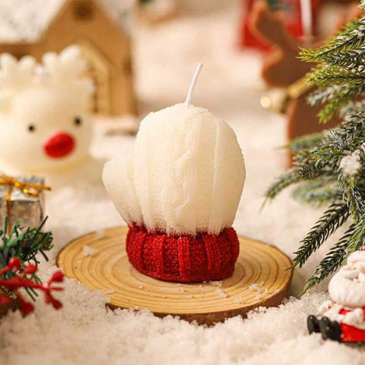 Handmade Mitten Soy Wax Candle For Christmas Decoration | Set Of 2