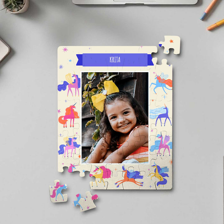 Photo Personalized Magical Unicorn Theme Acrylic Puzzle