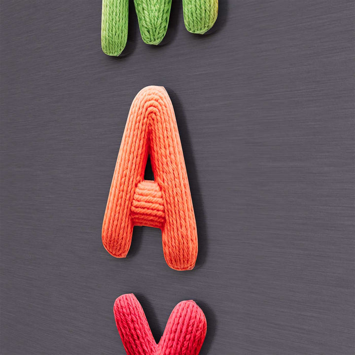 Personalized Acrylic Colourful Knitted Look Fridge Magnet