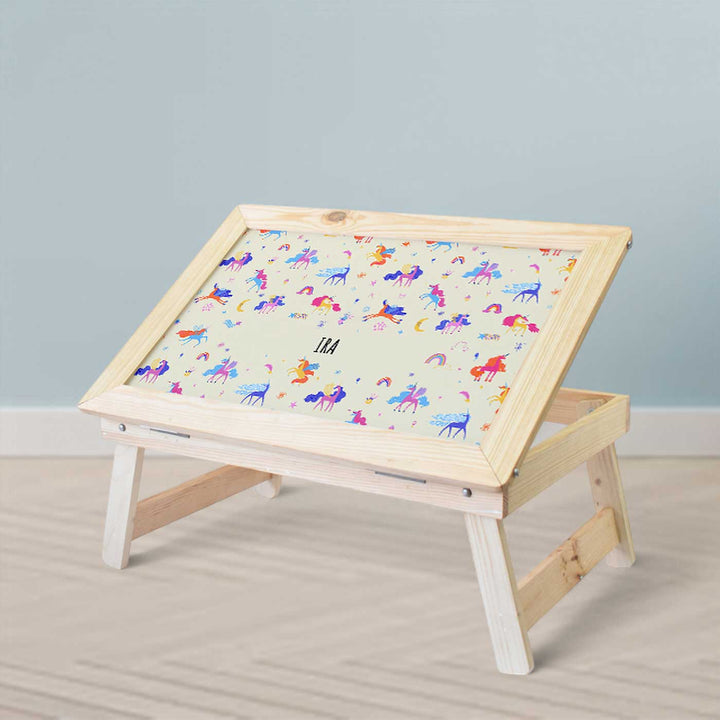 Personalized Magical Unicorn Theme Wooden Foldable Desk