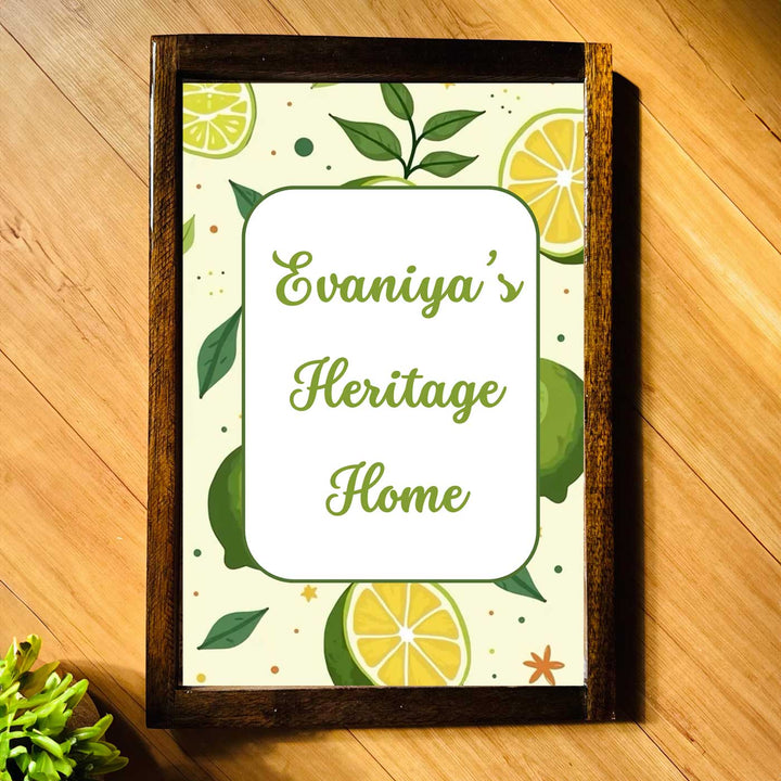 Citrus Wave Personalized Resin Wooden Frame Name Plate