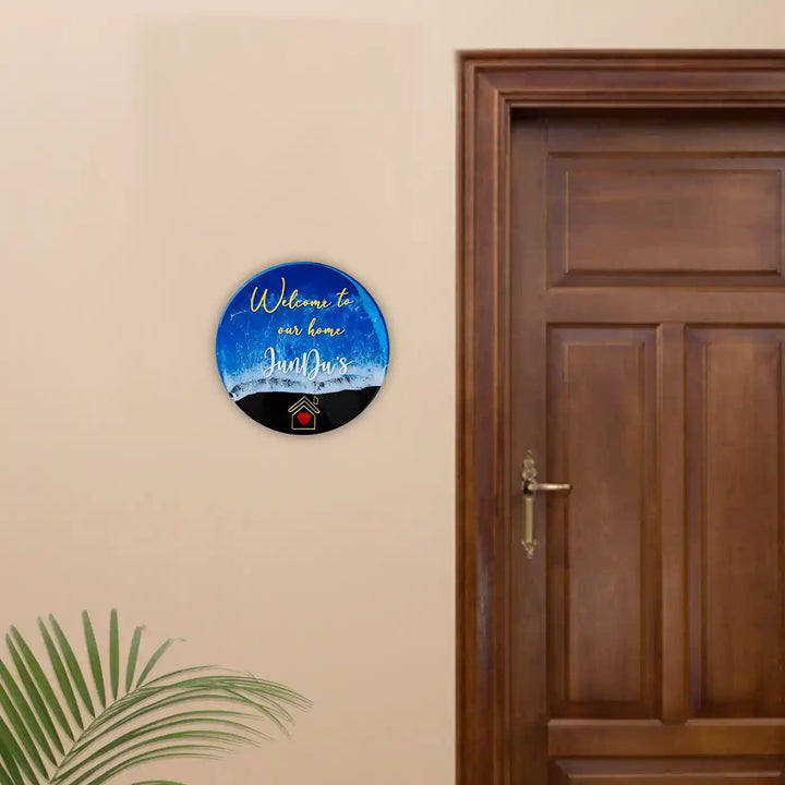 Personalized Round Beach Theme Resin Name Plate