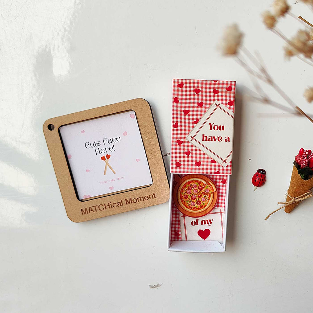 2 Pc | Photo Personalized Frame Magnet & Cute Mini Love Box Magnet | Valentine’s Gifting