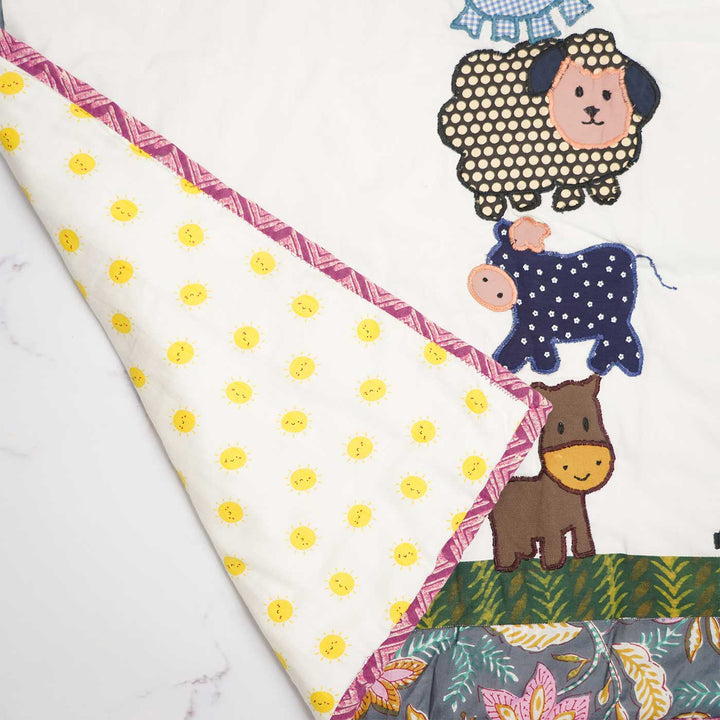 Personalized Farm Animals Theme Cotton Quilt For Kids