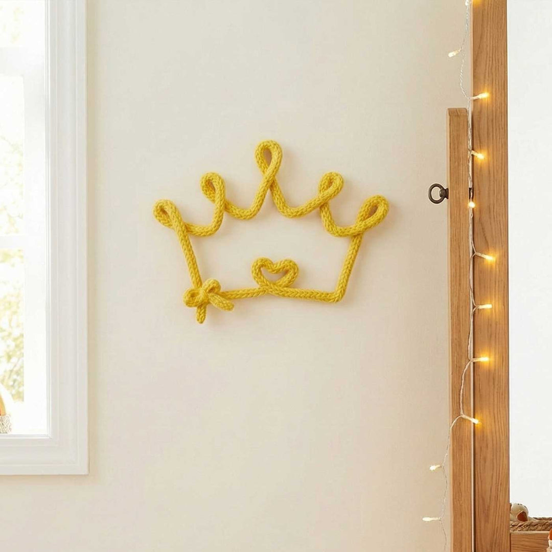 Handmade Knitted Wire Crown Hanging For Kids Room Decoration