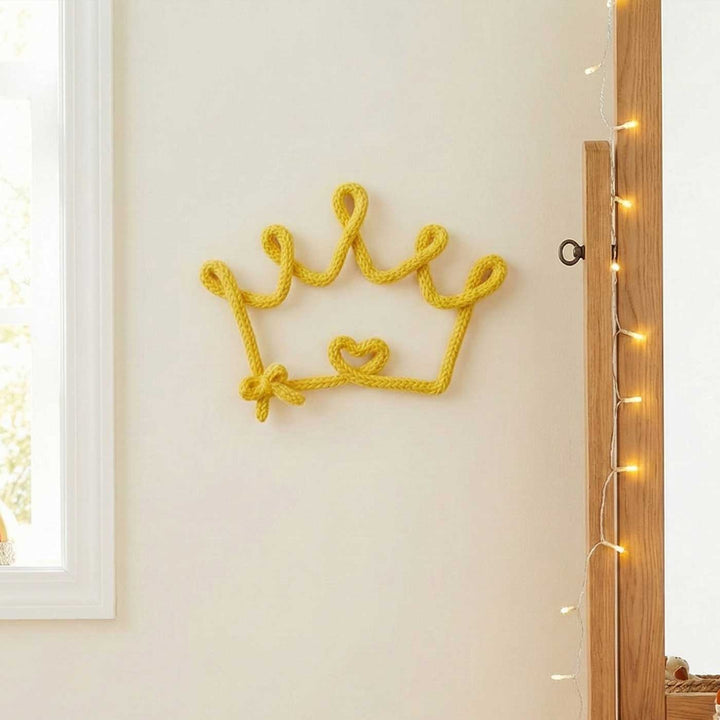Handmade Knitted Wire Crown Hanging For Kids Room Decoration