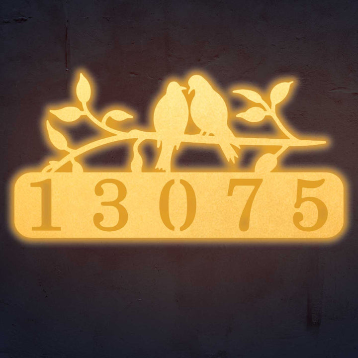 Personalized Laser Cut Birds Design Steel Name Plate
