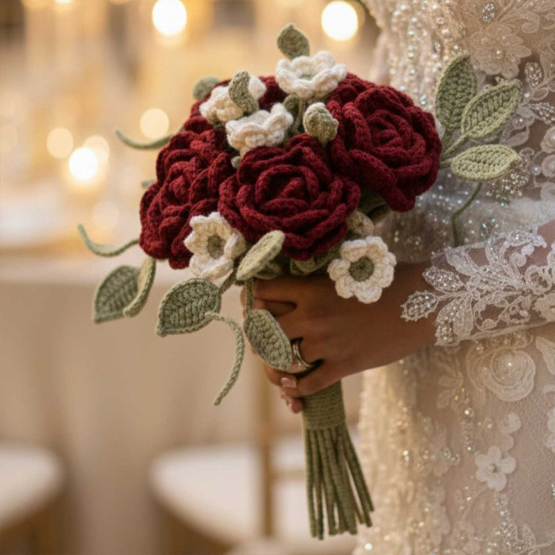 Handmade Crochet Victoria's Day Bridal Bouquet | Includes Photo & Greeting Card