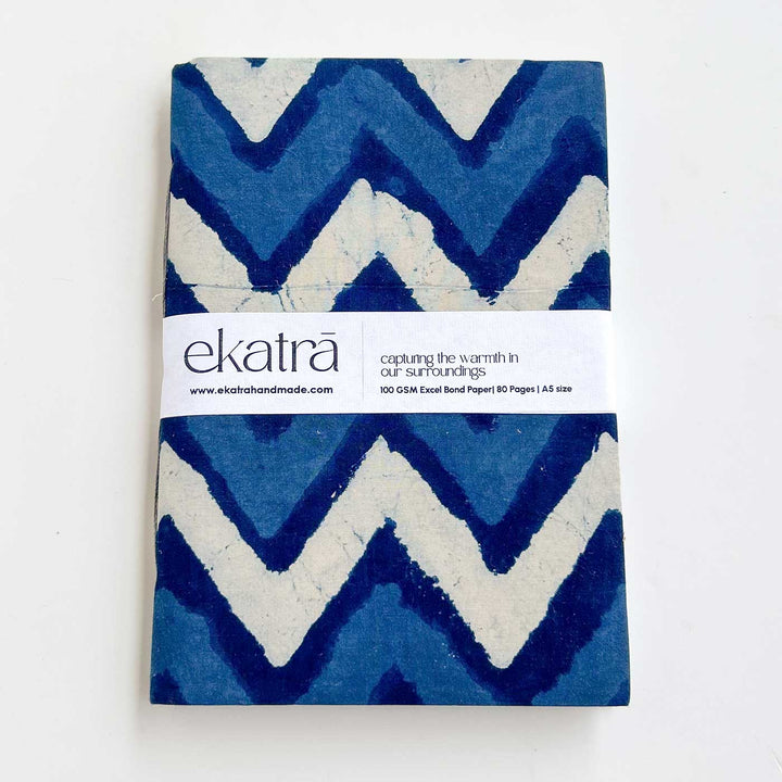 Indigo Chevron A5 Journal