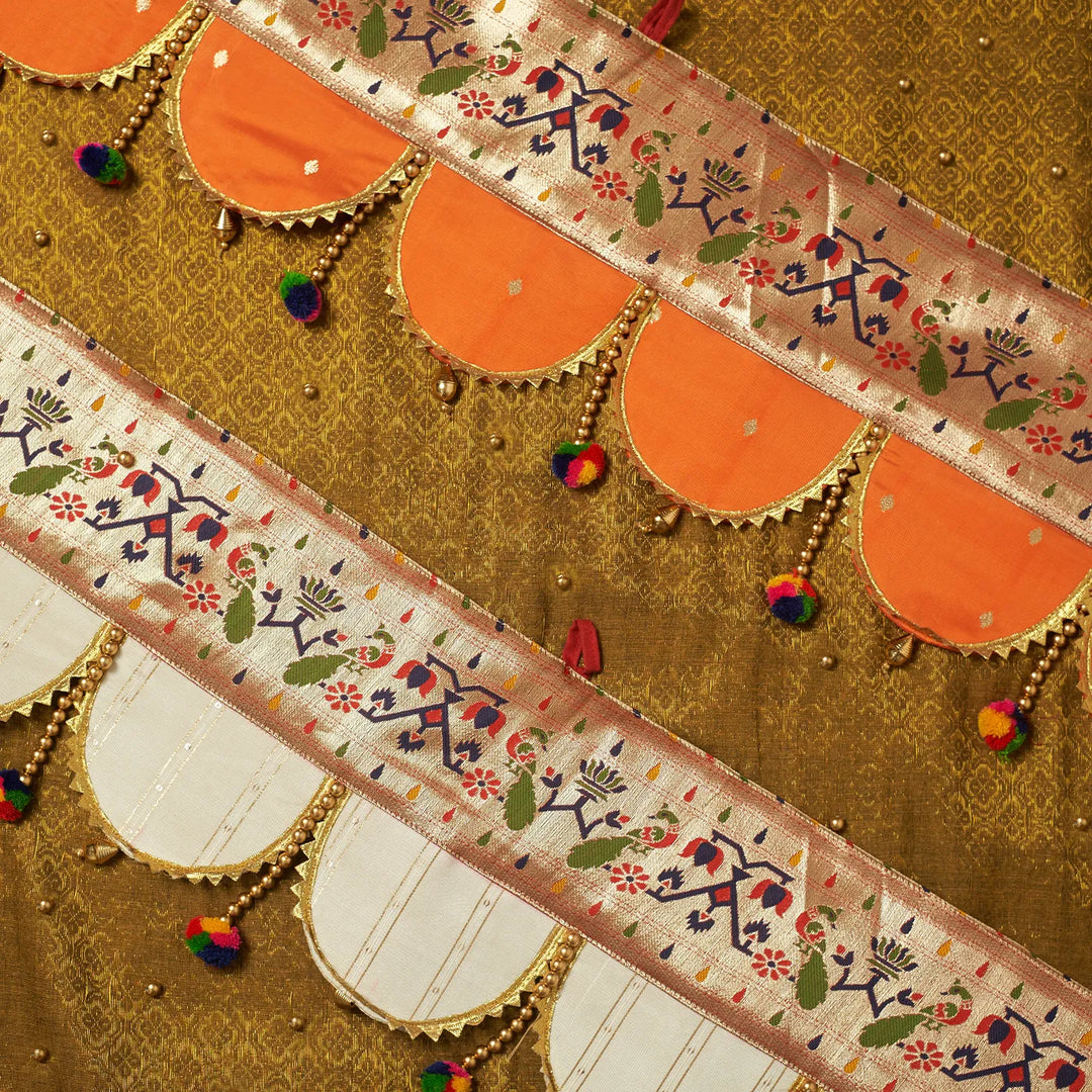 36 Inch | Paithani Handmade Beaded Decorative Silk Toran