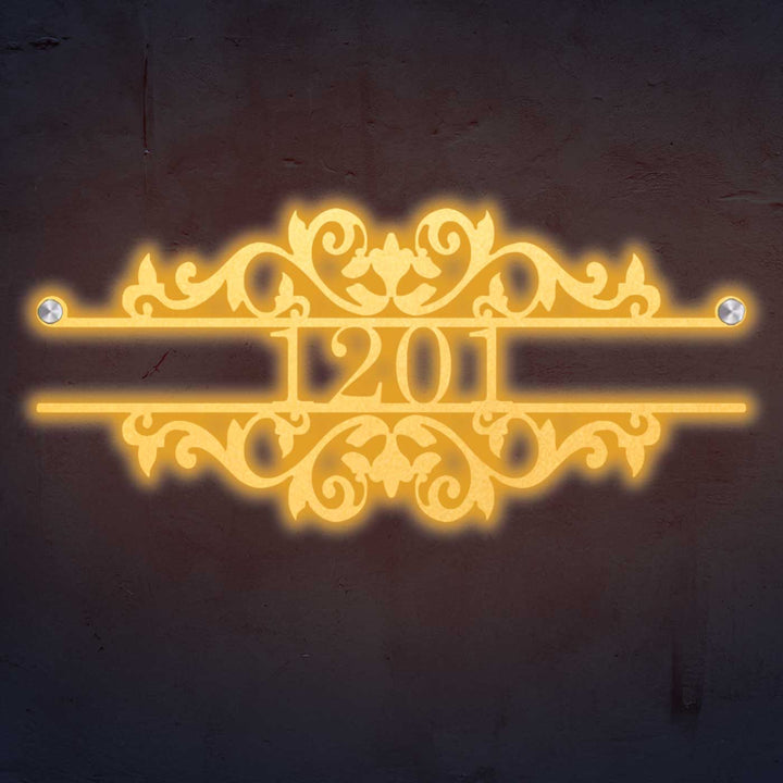 Personalized Laser Cut Ornate Design Steel Name Plate
