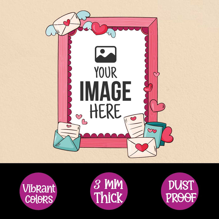 Photo Personalized Love Letter Theme Wooden Fridge Magnet For Couples