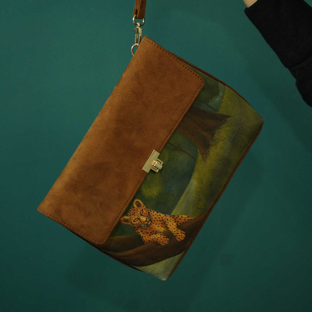 Hand-Painted Free & Fierce Shoulder Bag