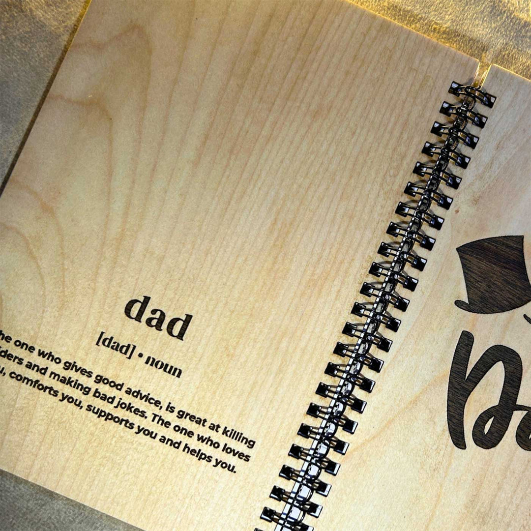 Personalized "Love You Dad" Wooden Journal For Fathers | 100 Pages