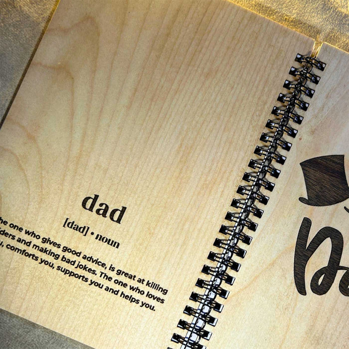 Personalized "Love You Dad" Wooden Journal For Fathers | 100 Pages